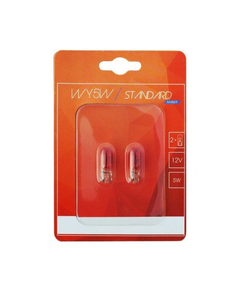 Blister de dos bombillas T10 w5w ámbar (12 voltios)