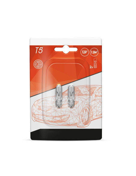Blister de dos bombillas T5 1.2w (12 voltios)