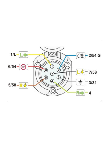 Base de 7 polos para remolque