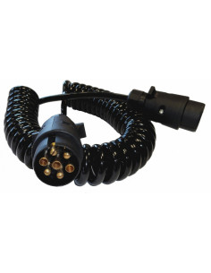 Cable tipo espiral con enchufes de 7 pines para remolques