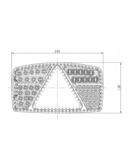 Piloto trasero 53 leds universal 24 voltios blanco y rojo, lado derecho