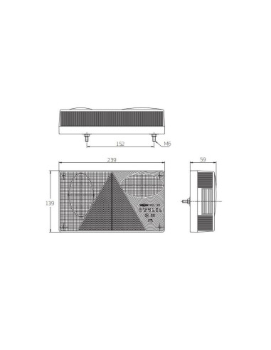 Piloto trasero halógeno para remolques, lado izquierdo