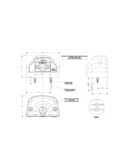 Piloto de led para matrícula trasera, color rojo