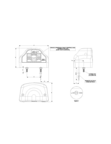 Piloto de led para matrícula trasera, color negro
