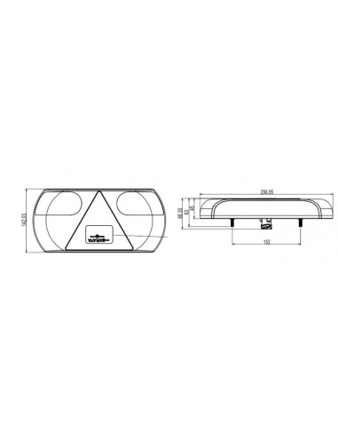 Piloto trasero led derecho, con forma triángulo