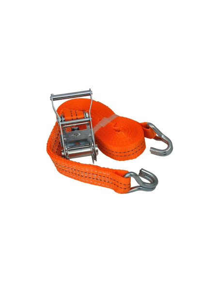 Cinta de amarre de 6 metros con tensor, color naranja