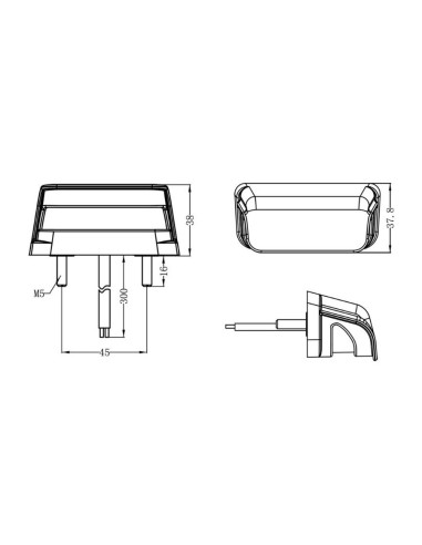Piloto led universal de iluminación de matrícula, 4 leds 12/24V