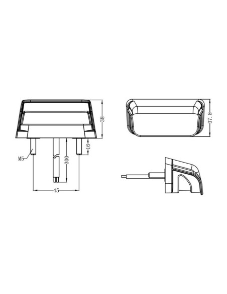Piloto led universal de iluminación de matrícula, 4 leds 12/24V