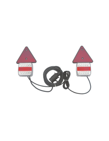 Kit magnético universal de pilotos traseros en led para remolques con triángulos reflectantes