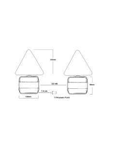 Kit magnético universal de pilotos traseros en led para remolques con triángulos reflectantes 2