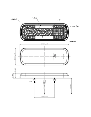 Piloto trasero LED L1830: Iluminación avanzada para vehículos con funciones versátiles y certificaciones de calidad.