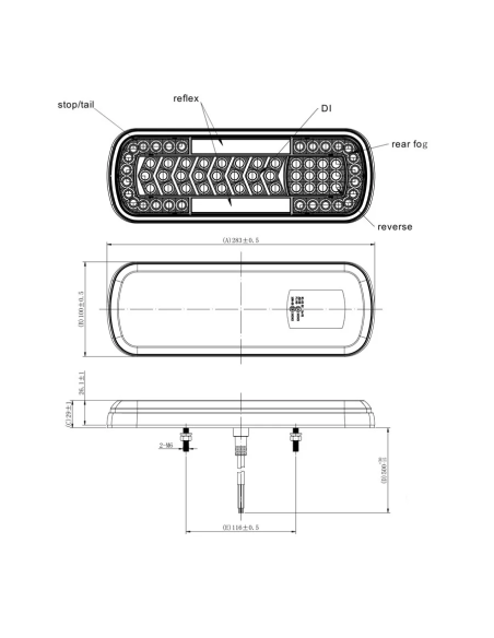 Piloto trasero LED L1830: Iluminación avanzada para vehículos con funciones versátiles y certificaciones de calidad.