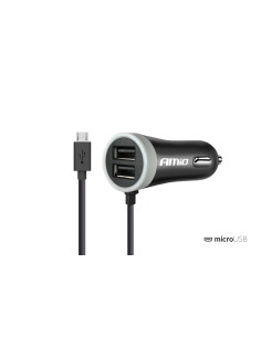 Kit cargador mechero 2xUSB + microUSB 2.4A