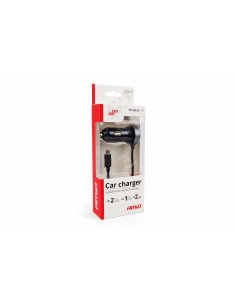 Kit cargador mechero 2xUSB + microUSB 2.4A 2