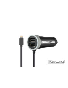 Kit cargador mechero 2xUSB + iPhone ligtning 2.4A