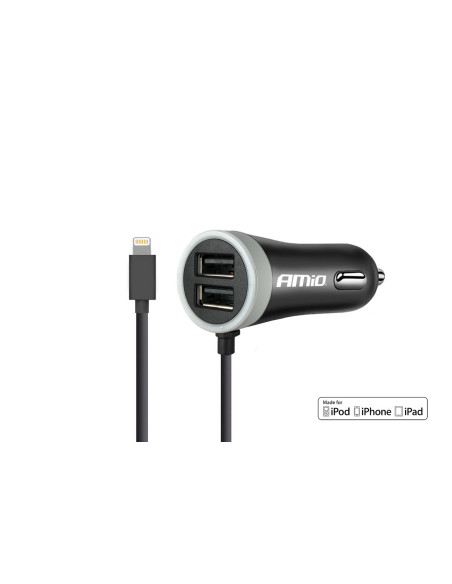 Kit cargador mechero 2xUSB + iPhone ligtning 2.4A