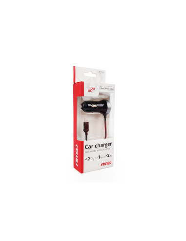 Kit cargador mechero 2xUSB + iPhone ligtning 2.4A