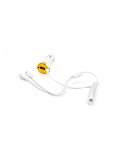 Cargador de Móvil para Coche USB + microUSB + iPho