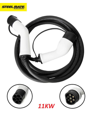 ? Cable para cargar coches eléctricos, tipo 2, trifásico, 16A/480V, 11kW ✅