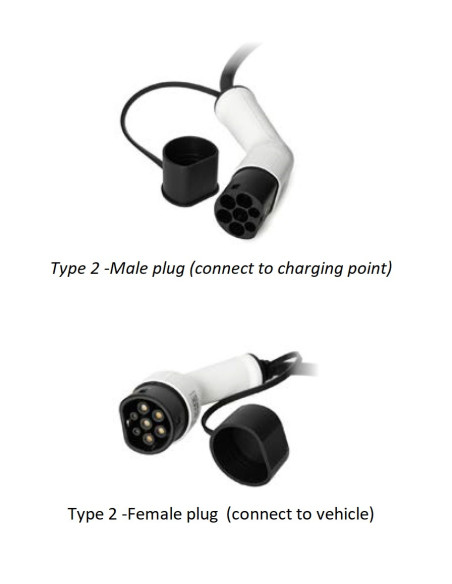? Cable para cargar coches eléctricos, tipo 2, trifásico, 16A/480V, 11kW ✅