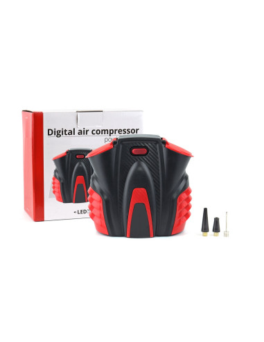 Compresor de aire 12V para coche con manómetro digital y linterna led