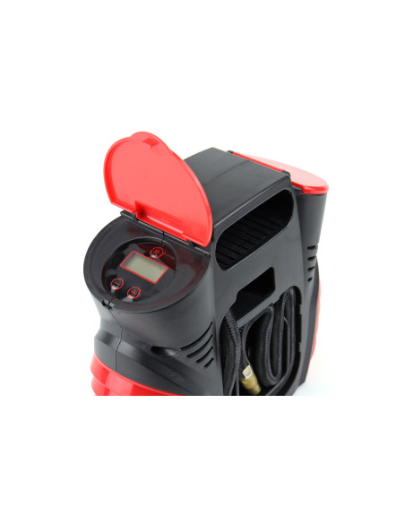 Compresor de aire 12V para coche con manómetro digital y linterna led