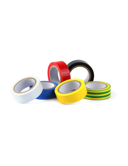 Pack de 6 cintas aislantes de colores (15mm x 5M x 0,13mm.)