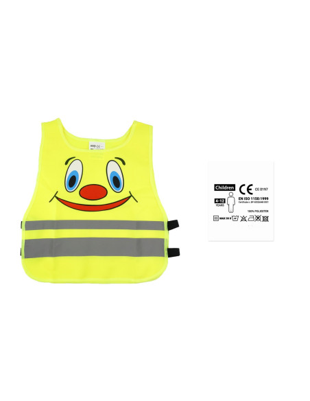 Chaleco reflectante amarillo con dibujo para niños, con homologación europea