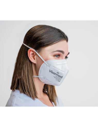 Mascarilla FFP2 blanca con sujeción a cabeza (fabricada en España)