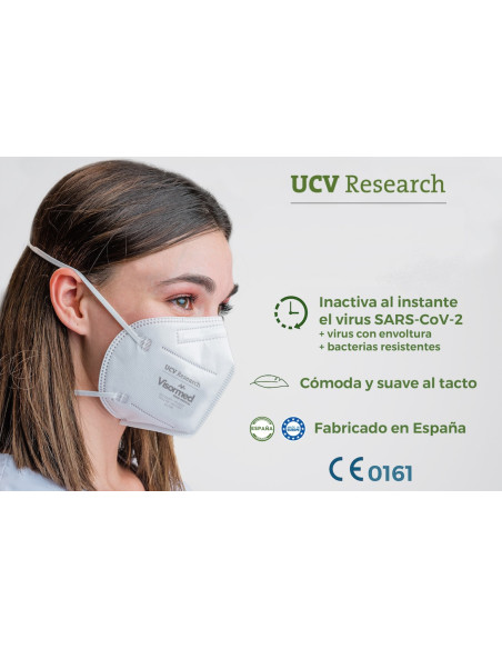 Mascarilla FFP2 blanca con sujeción a cabeza (fabricada en España)