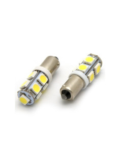Jgo. Bombillas BA9S 9 Leds blancos
