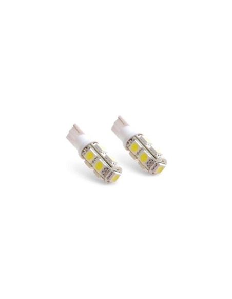 Jgo. Lámparas T10 9 Leds blancos