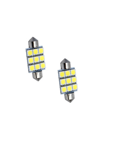 Jgo. Lámparas plafonier 42mm. 9 leds blancos