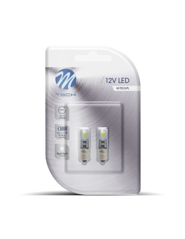 Jgo. bombillas BA9S 2 leds blancos CAN-BUS