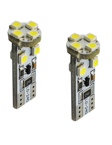 Jgo. Bombillas T10 CAN-BUS 8 leds blancos