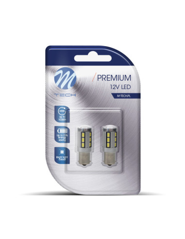 Juego 2 Bombillas Led BA15S 16 Leds Can-Bus
