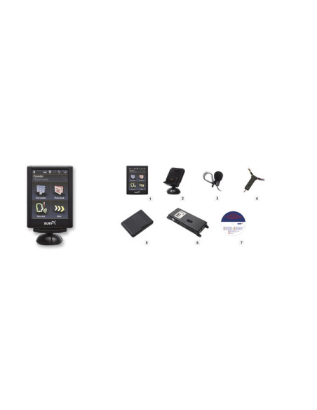 BURY CC9056 Plus - Kit de Manos libres bluetooth con pantalla TFT 2.8 ", 2 teléfonos simultáneos