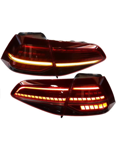 Pilotos LED VW Golf 7 VII 13-20 rojo/ahumado con intermitentes dinámicos