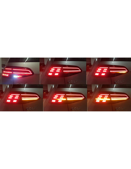 Pilotos LED VW Golf 7 VII 13-20 rojo/ahumado con intermitentes dinámicos
