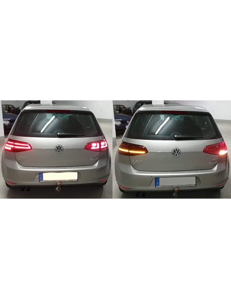 Pilotos LED VW Golf 7 VII 13-20 rojo/ahumado con intermitentes dinámicos