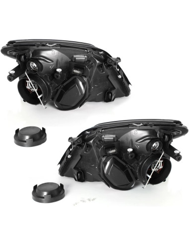 ? Dectane SWO12D - Juego delantero de faros cromados con ojos de ángel para el Opel Vectra C (2002 a 2004)