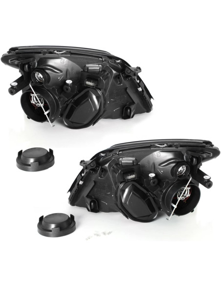 ? Dectane SWO12D - Juego delantero de faros cromados con ojos de ángel para el Opel Vectra C (2002 a 2004)