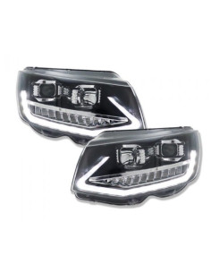 Faros delanteros con luz diurna LED VW T6 2015-19 (negros) con intermitente dinámico