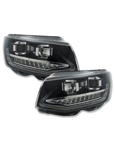 Faros delanteros con luz diurna LED VW T6 2015-19 (negros) con intermitente dinámico 2