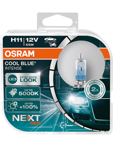 ¡Descubre la potencia de la luz blanca con las bombillas OSRAM H11 Cool Blue Intense®NextGen!
