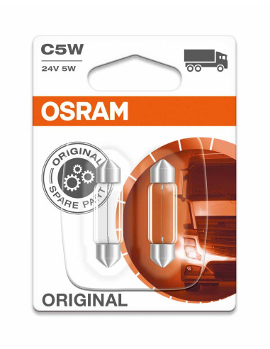 ¡Ilumina tu camino con la bombilla halógena Osram 6423-02B SV8,5-8 24V 5W C5W! ? ¡Consíguela en AutoAcc.es para tu automóvil!
