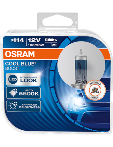 ? Lámparas OSRAM COOL BLUE BOOST H4 12V 100/90W (Duo) - Iluminación Profesional para Vehículos