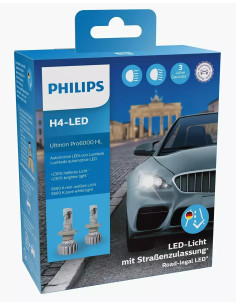 ? Philips 11342U6000X2 - Kit de conversión a led homologado Ultinon Pro6000 H4-LED