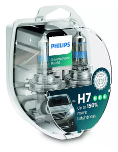 Philips X-tremeVision Pro150 H7 bombilla faros delanteros +150%, Halógena (estuche dos bombillas)