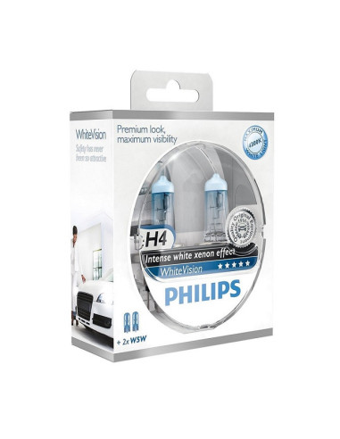 Philips - Estuche H4 WhiteVision 12V60/55W